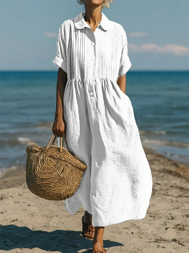 alida organic cotton button-up midi dress REFORMATION Alida Organic Cotton Button-Up Midi Dress in White Size US 4