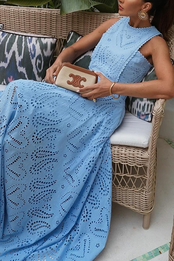 Larissa | Embroidered Top & High-Waist Maxi Skirt Set | Elegant Two Piece Outfit