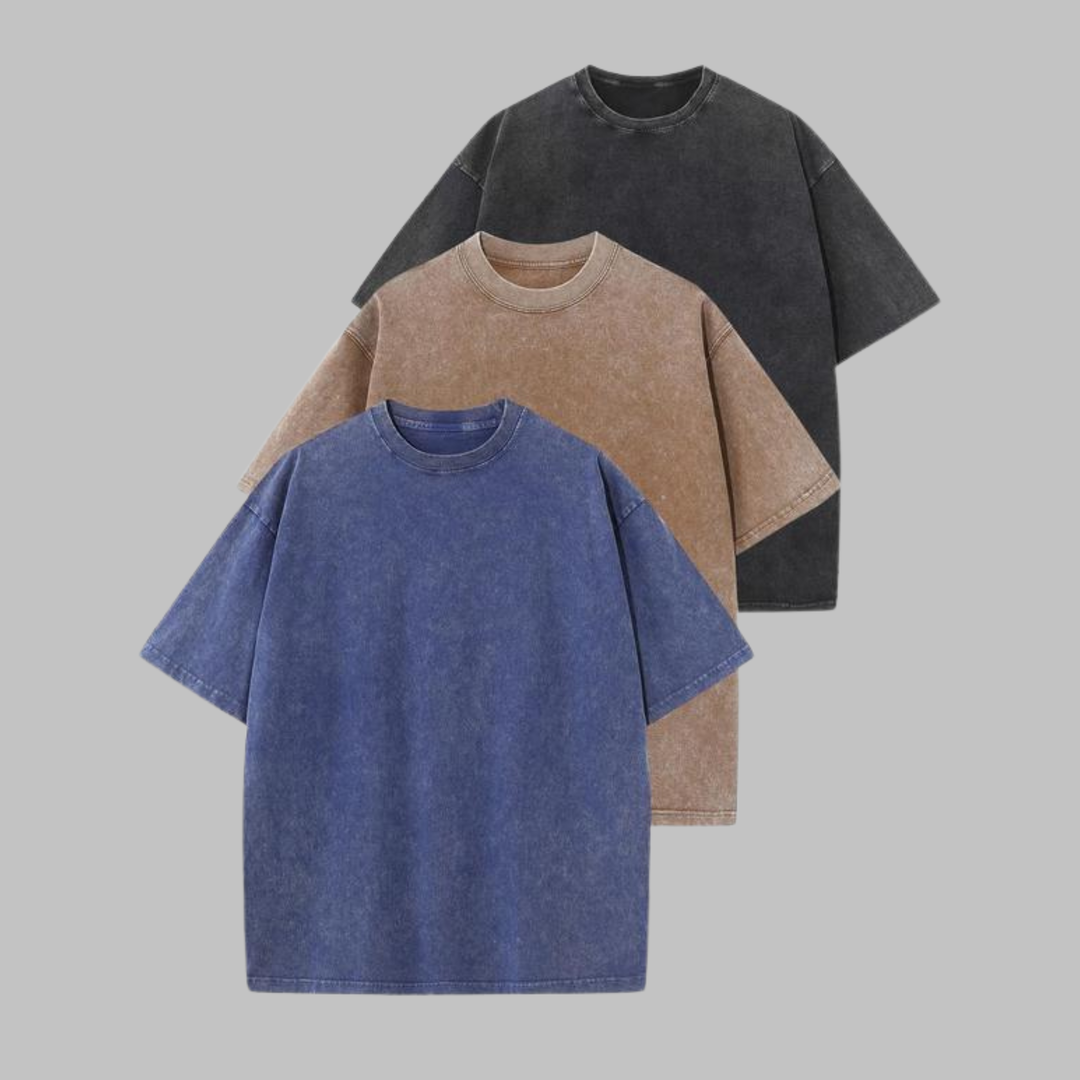 Afina | Casual Oversized Wash Crew Neck Unisex Shirt