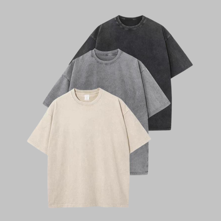 Afina | Casual Oversized Wash Crew Neck Unisex Shirt
