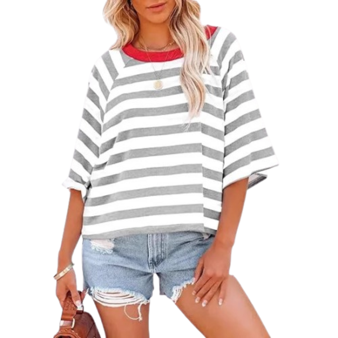 Ruth | Trendy Loose Fit Summer Crewneck Top
