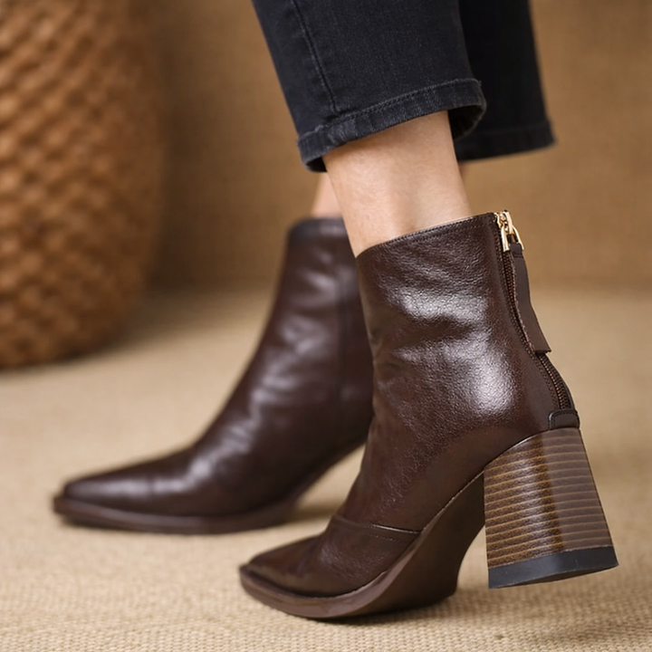 Claudia | Luxury Ankle Boots with Mid Heel