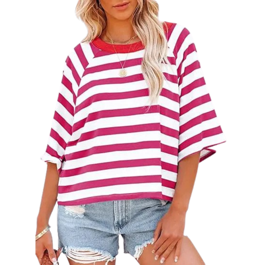 Ruth | Trendy Loose Fit Summer Crewneck Top