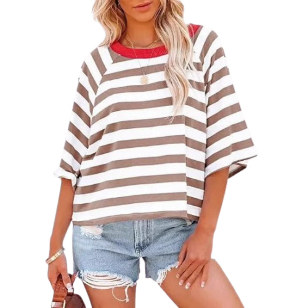 Ruth | Trendy Loose Fit Summer Crewneck Top