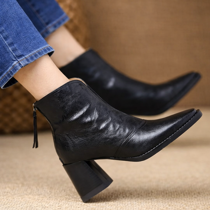 Claudia | Luxury Ankle Boots with Mid Heel