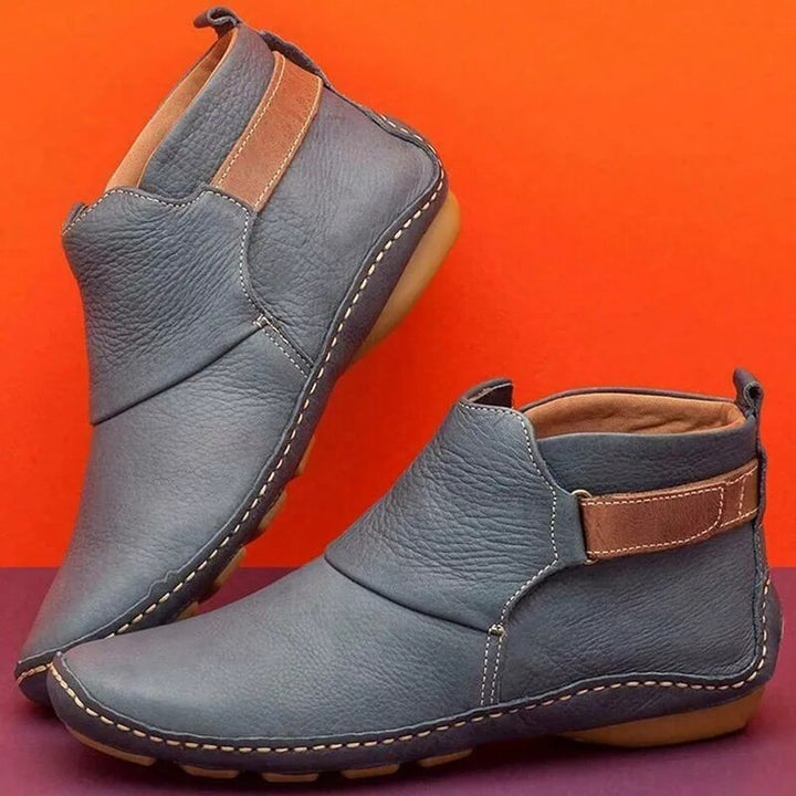 Women's Autumn Ankle Boots with Side Strap Detail Grey