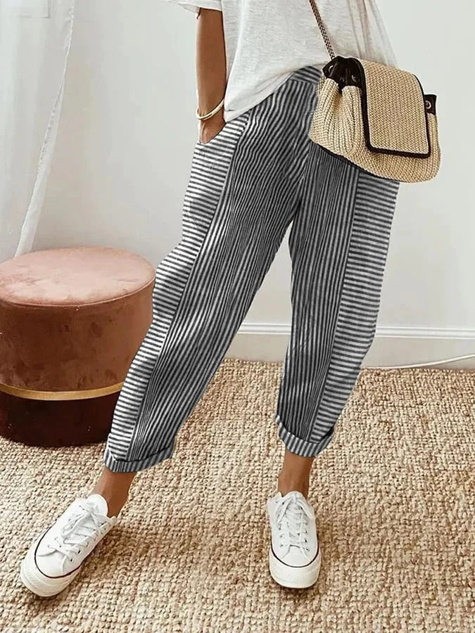 Janet | Effortless Spring Striped Pants