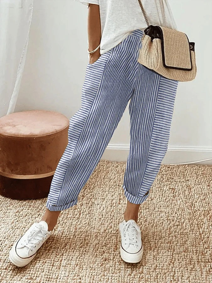 Janet | Effortless Spring Striped Pants