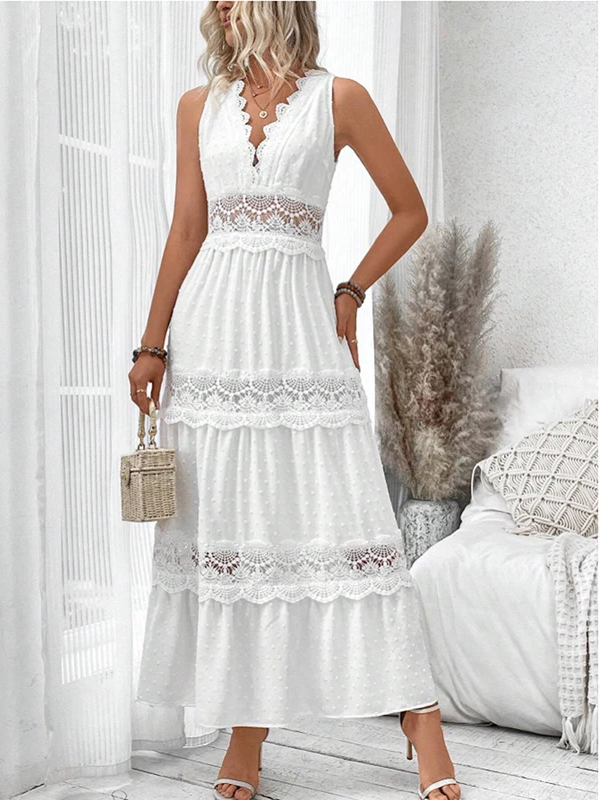June |  Lace V-Neck Dress