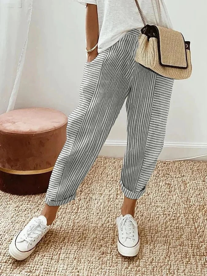 Janet | Effortless Spring Striped Pants