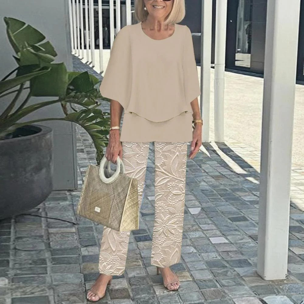 Wenda Effortless Two-Piece Set | Relaxed Top and Wide-Leg Trousers