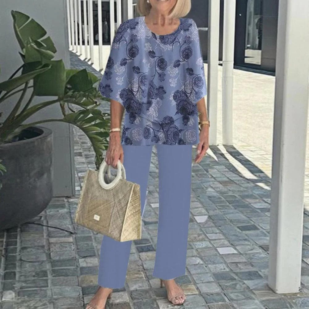 Wenda Effortless Two-Piece Set | Relaxed Top and Wide-Leg Trousers